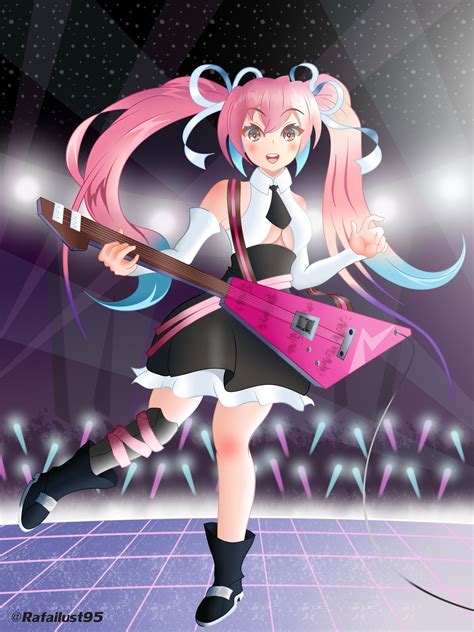 Anime Rockstar Girl Digital Artwork By Rafailust95 On Deviantart