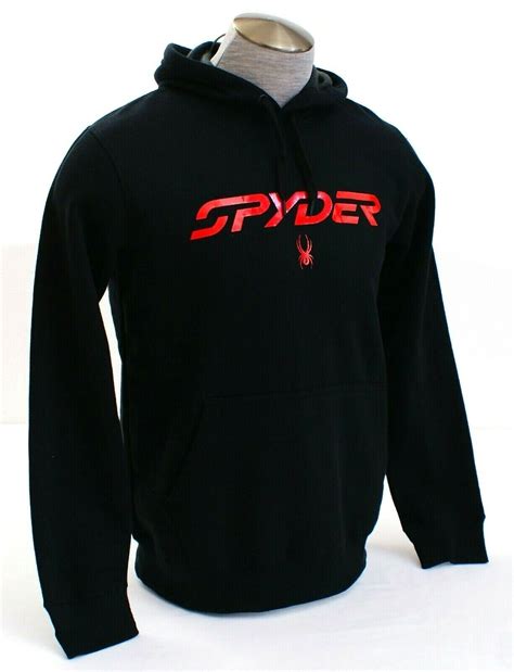 Spyder Active Proweb Black Pullover Hooded Sweatshirt Hoodie Mens Nwt