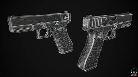 3d Model Glock 18 Gameready Asset With Textures Vr Ar Low Poly