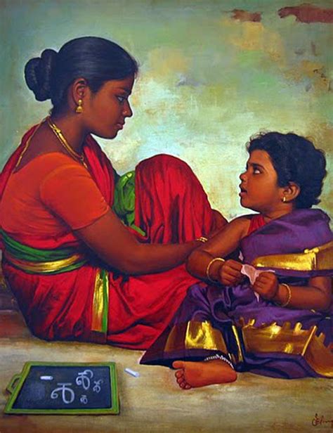 Ilayaraja Indian Painter Dravidian Women And Breathed Life Meeting