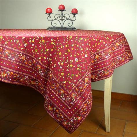 Provencal Rectangle Cotton Tablecloth Red Country