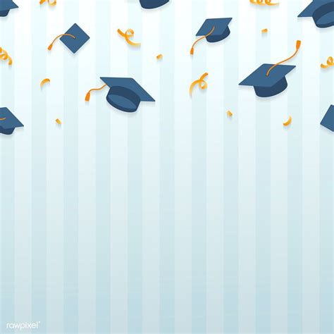 Graduation Background With Mortar Boards Vector Free Image By