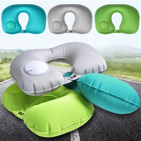 U Shape Inflatable Cushion Airplane Sleep Pillows Neck Support Travel