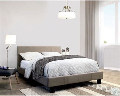 Sims Gray King Upholstered Platform Bed From Furniture Of America