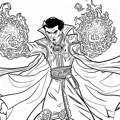 Doctor Strange And Magic Power Coloring Page Download Print Or Color Online For Free