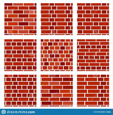 Brick Wall Background Set Of Seamless Vector Patterns