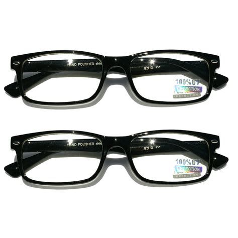 2 pairs casual fashion rectangular reading glasses stylish simple readers black tortoise