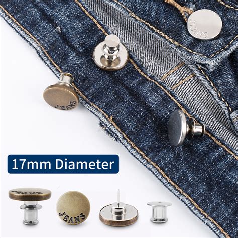 Kaqulec Jean Button Pins Replacement For Pants No Sew And No Tools