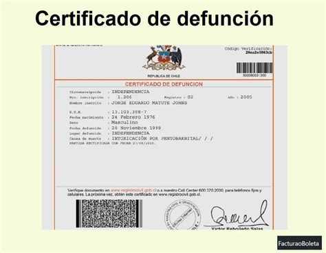 Certificado Defunción