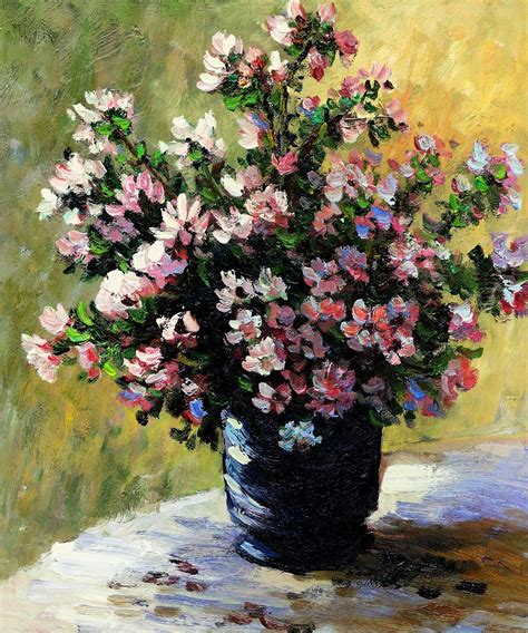 It is one of many works by the artist of his garden at giverny over the last thirty years of his life. Vase of Flowers - Claude Monet - Oil Painting Replica ...