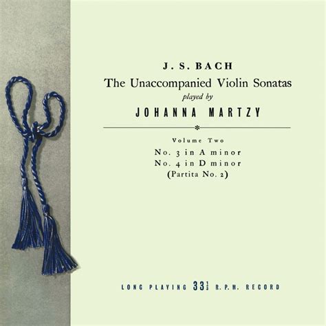 Johanna Martzy Bach The Unaccompanied Violin Sonatas And Partitas Vol