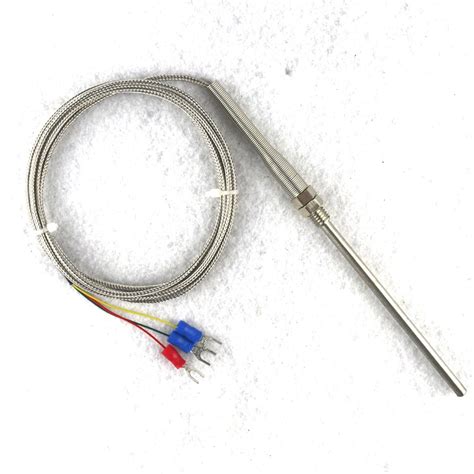 Pt100 Probe 2m Rtd Cable Stainless Probe 100mm 3 Wires Temperature