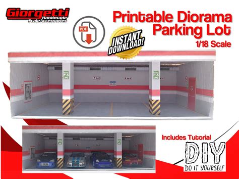 1 64 Garage Diorama Free Download Papermau Easy To Build Stand