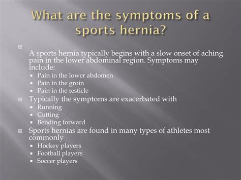 Ppt Return To Play From Sports Hernia Powerpoint Presentation Id330062