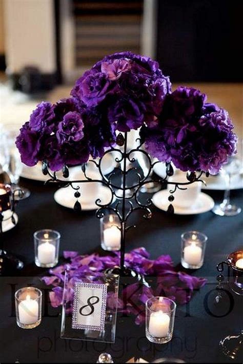 Wedding Theme Purple Wedding Centerpieces With Glamour 2536949