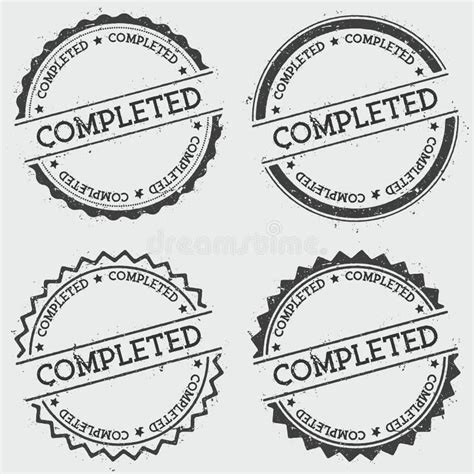 Rubber Stamp Isolated White Background Completed Stock Illustrations