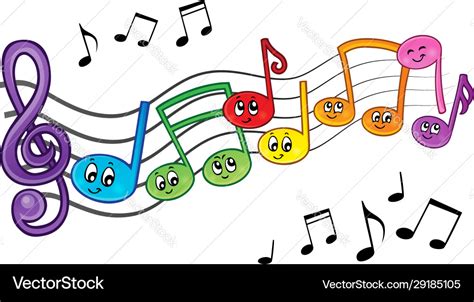 Cartoon Music Notes Theme Image 2 Royalty Free Vector Image