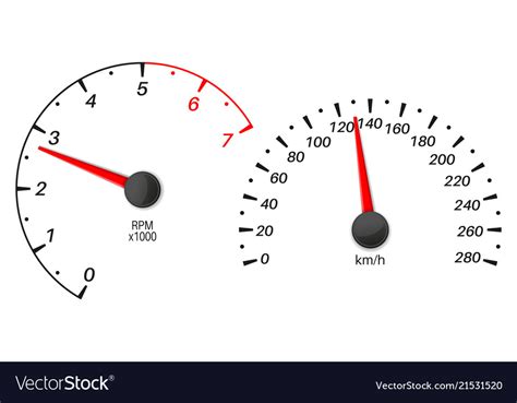 Speedometer Mobil Dengan Skala Kecepatan Dan Penghitung Kilometer Vektor Ilustrasi Stok Unduh