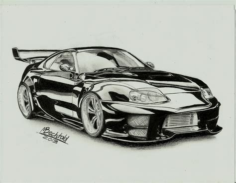 Toyota Supra Tuning Car Drawing Realistic By Maxbechtold On Deviantart