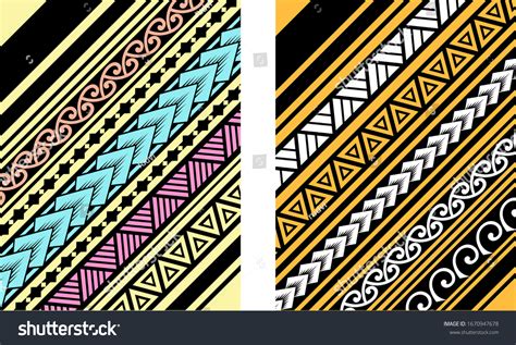 Polynesian Motif Background Vector Maori Wallpaper Stok Vektör