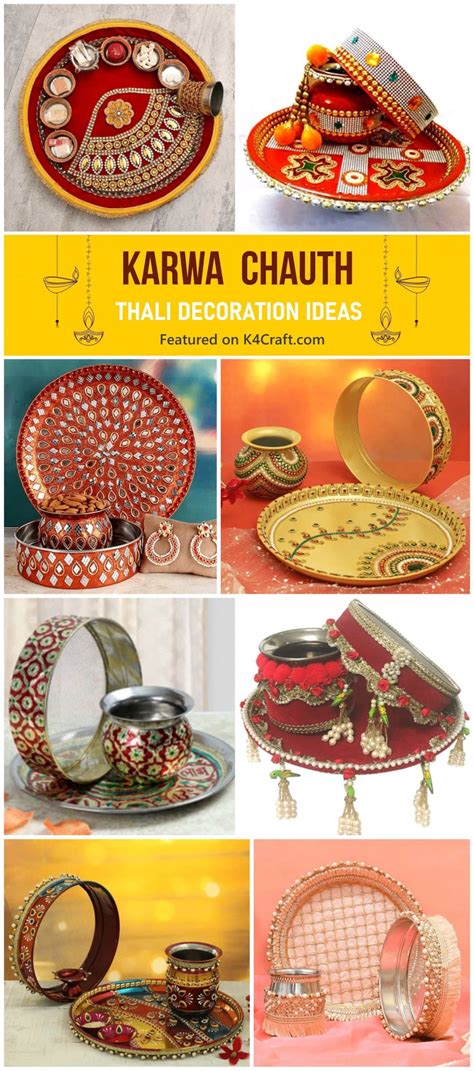 Karwa Chauth Thali Decoration Ideas Pin • K4 Craft