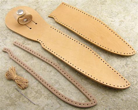 Carry All Natural Tan Leather Fixed Blade Knife Belt Sheath Pouch Diy