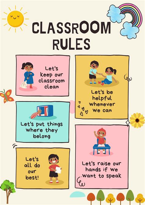 Class Rules Classroom Rules Kindergarten Class Rules Back To School