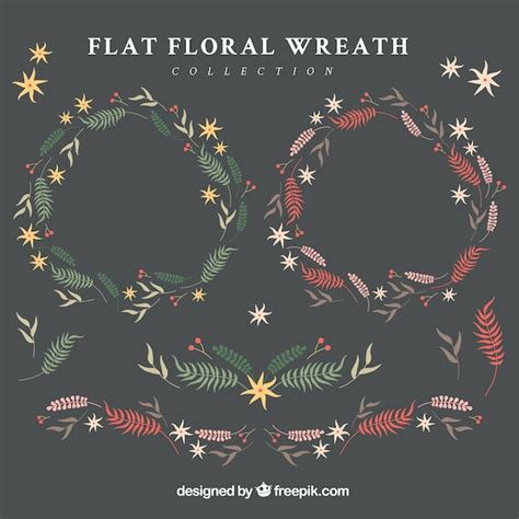 Free Vector Pack Of Hand Drawn Floral Wreaths