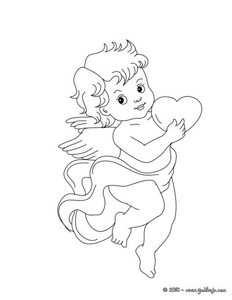 Dibujo Para Colorear Cúpido Con Un Corazón Angel Drawing Easy Cupid
