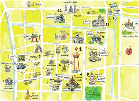 Bangkok Walking Maps Thailand Photo Map ภาพถ่ายเดินทาง Walking Map