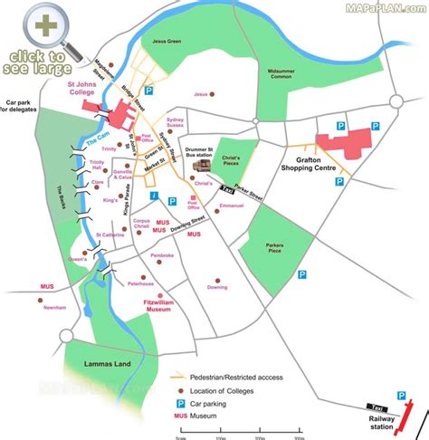 Cambridge Maps Top Tourist Attractions Free Printable City Street