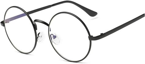 lovef large oversized metal frame clear lens round circle vintage eye glasses 5 42inch black