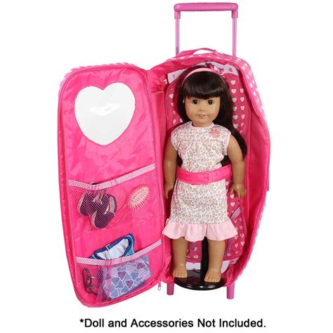 doll clothes fits american girl and other 18 inch dolls carrier trolly pink butterfly closet