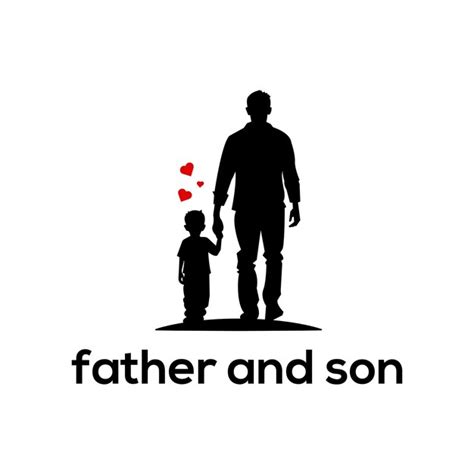 Premium Vector Father And Son Logo Design Loving Father Walking Side