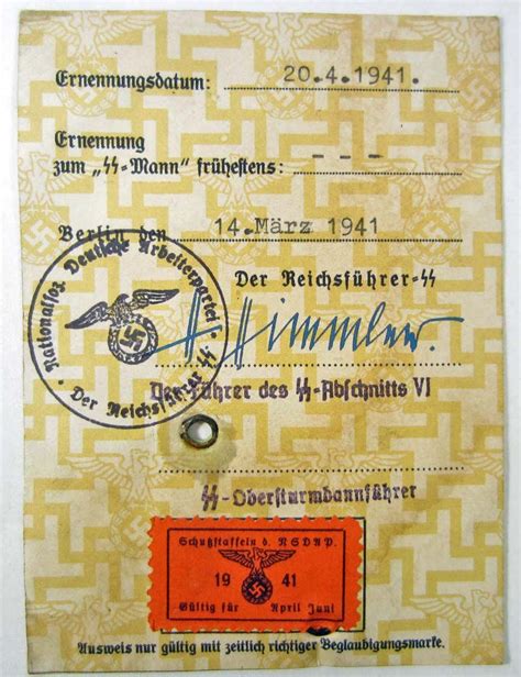 Maybe you would like to learn more about one of these? GERMAN NAZI WAFFEN SS NCO AUSWEIS IDENTIFICATION CARD
