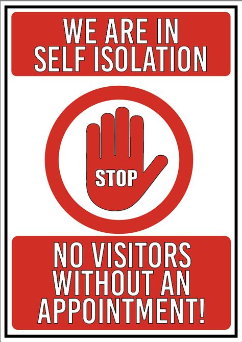Stop We Are In Self Isolation No Visitors Virus Prevention Warning