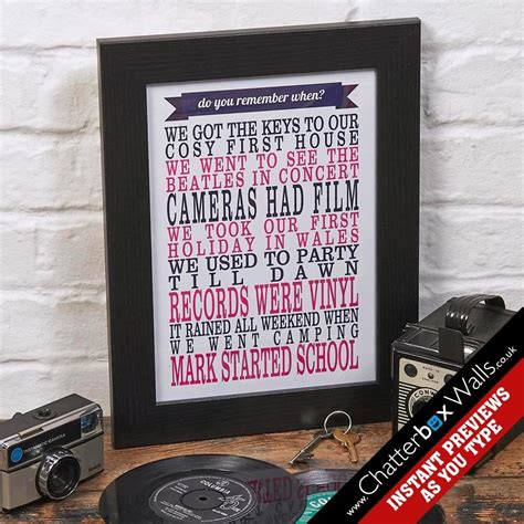 Personalised Remember When Prints And Canvases Chatterbox Walls