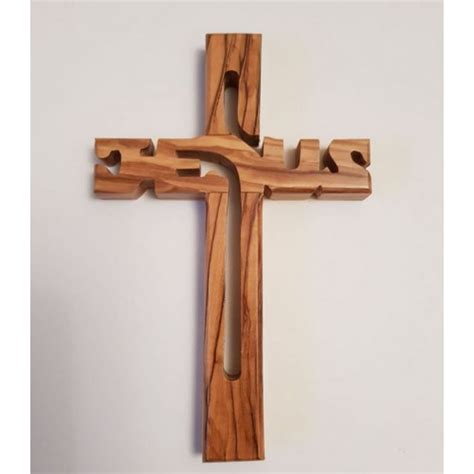 Olive Wood Jesus Cross Large