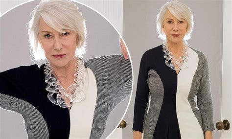 Helen Mirren Flaunts Her Curves In Optical Illusion Dress Daily Mail