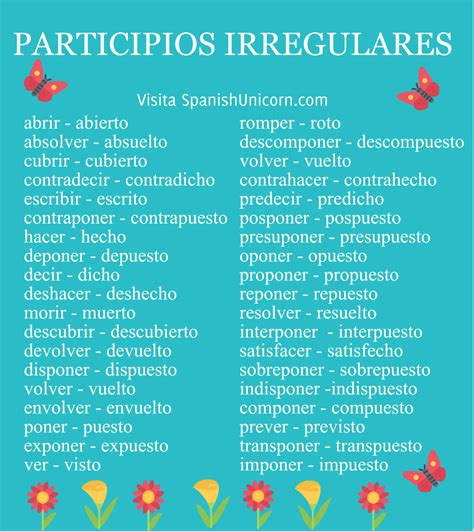 Participios Irregulares En Español