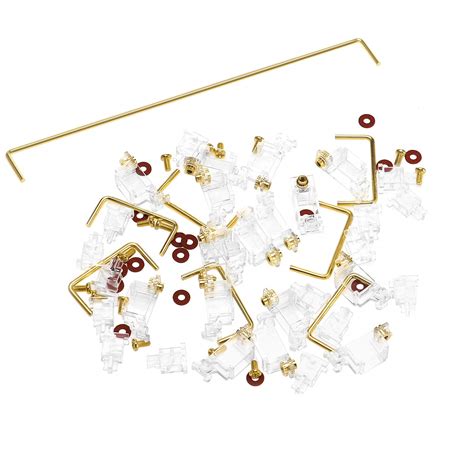 Zuggear V2 Pcb Mount Screw In Stabilizers Transparent Gold Plated 2u 6