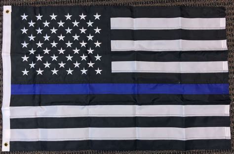 2x3 Thin Blue Line American Embroidered 210d Flag Police Lives Matter