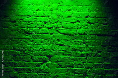 Grunge Neon Green Brick Wall Texture Background Magenta Colored Brick