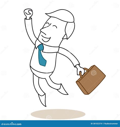 Happy And Successful Businessman Jumping Stock Vector Illustration Of