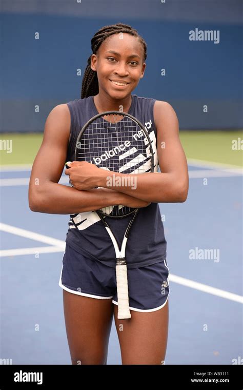 Flushing Ny Usa Rd Aug Coco Gauff Poses For A Portrait On The Practice At The Usta