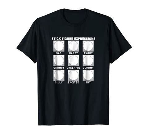Amazon Com Stick Figure Expressions Funny T Shirt Clothing