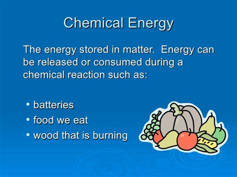A precise definition of energy is not simple to provide; DO YOU HAVE ANY IDEA ABOUT CHEMICAL POTENTIAL ENERGY ...