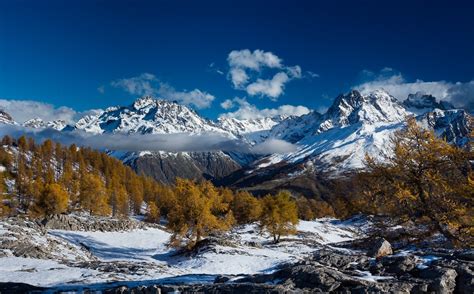 1366x849 Nature Landscape Snow Winter Mountains Trees Sunlight Snowy