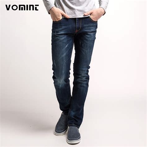 Vomint Brand Clothing Mens Slim Jeans Denim Straight Pants Nice Fabric