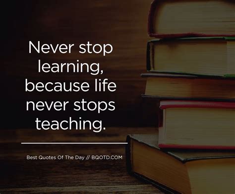 Never Stop Learning Because It Never Stops Teaching Never Stop